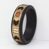 WOOD AND BRASS CUFF in tawny